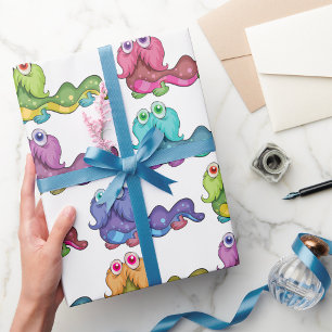 Colourful Caterpillar Characters Fun Whimsical Wrapping Paper
