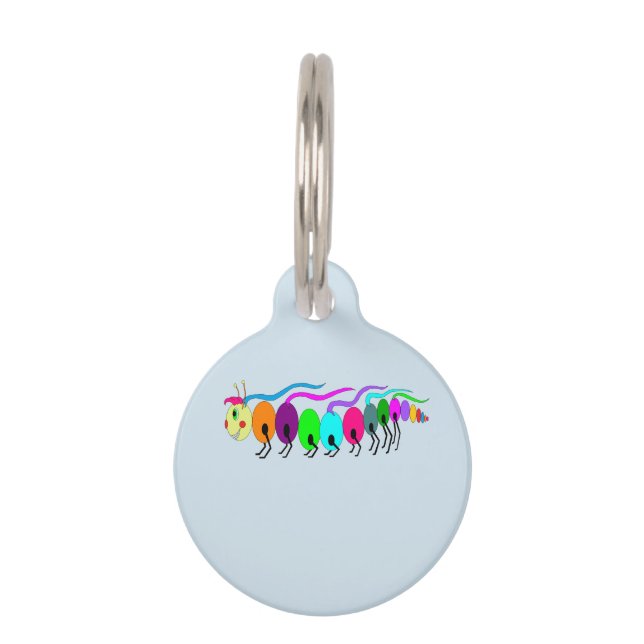 Colourful Caterpillar Pet Tag (Front)