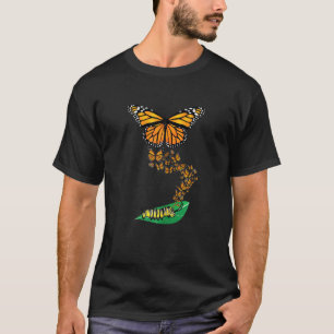 Colourful Caterpillar To Monarch Butterfly Metamor T-Shirt