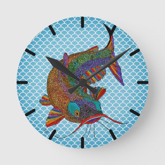 Colourful Catfish Clock (Front)