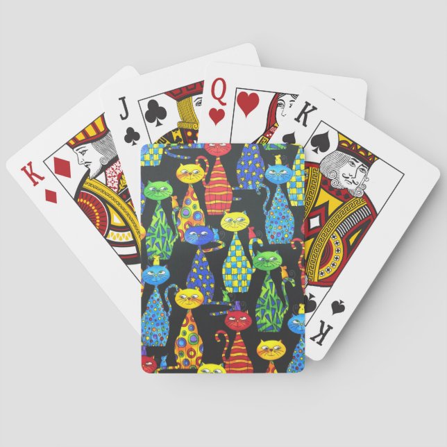 Colourful Cats and Mice Playing Cards (Back)