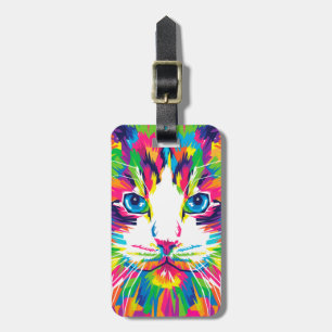Colourful Cats Art Aesthetic Cat Pictures Cat Art Luggage Tag