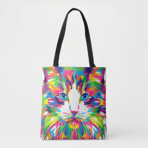 Colourful Cats Art Aesthetic Cat Pictures Cat Art  Tote Bag