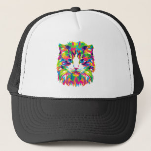 Colourful Cats Art Aesthetic Cat Pictures Cat Art  Trucker Hat