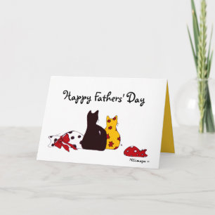 Colourful Cats Family Fathers' Day Card
