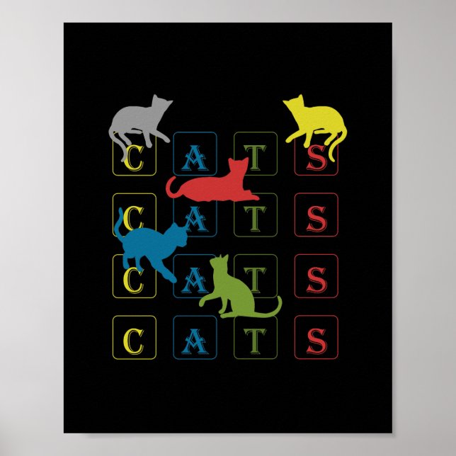 Colourful Cats For Cat Lovers and Cat Owners  Poster (Front)