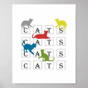 Colourful Cats For Cat Owners and Cat Lovers  Poster
