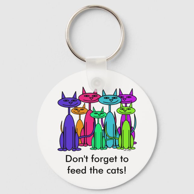 Colourful Cats Keychain (Front)
