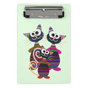 Colourful cats mini clipboard