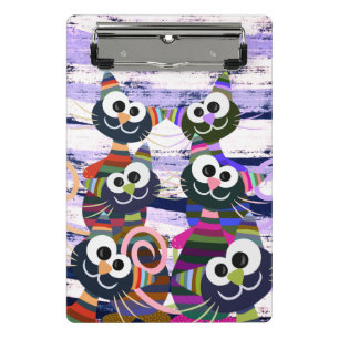 Colourful cats mini clipboard