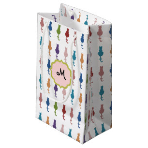 Colourful Cats Monogram Gift Bag