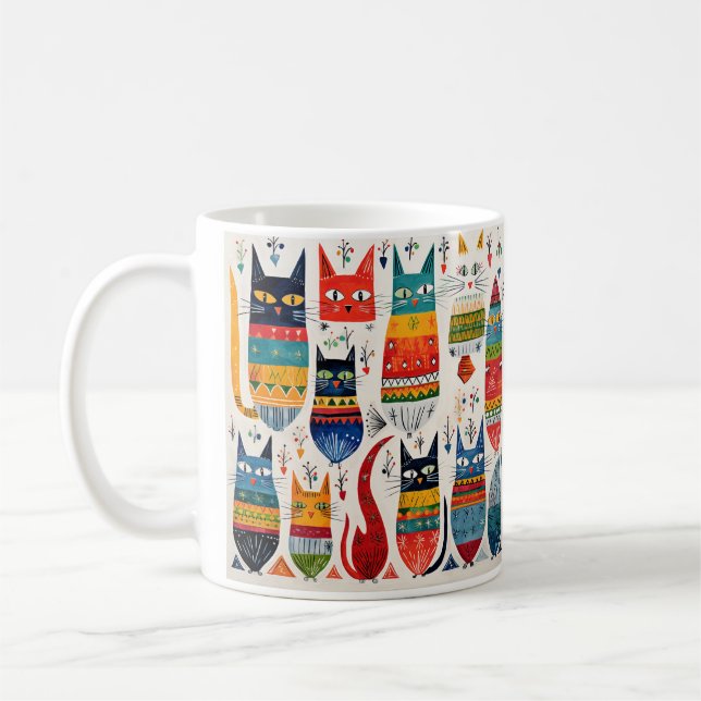 Colourful Cats Mug (Left)