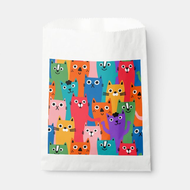 Colourful cats pattern favour bag (Front)