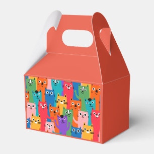 Colourful cats pattern favour box