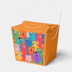 Colourful cats pattern favour box