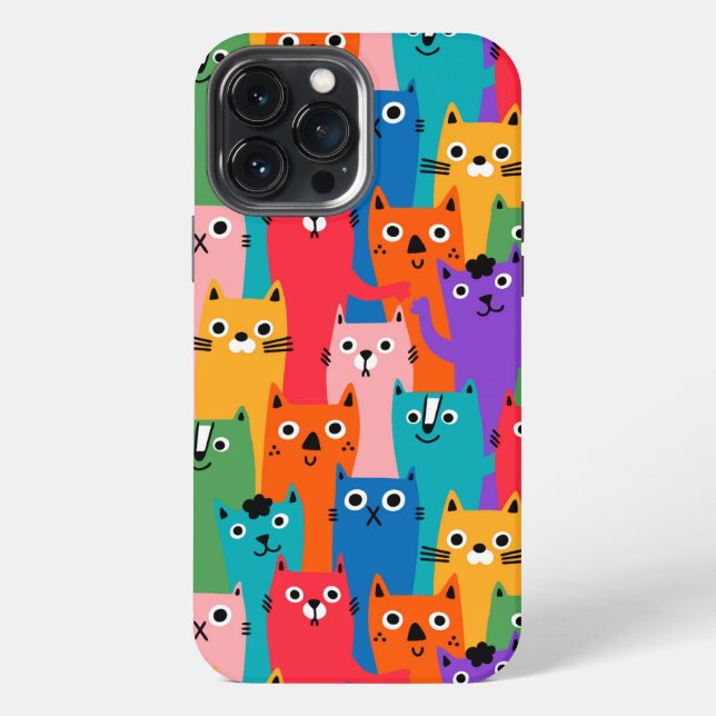 Colourful cats pattern iPhone case (Back)