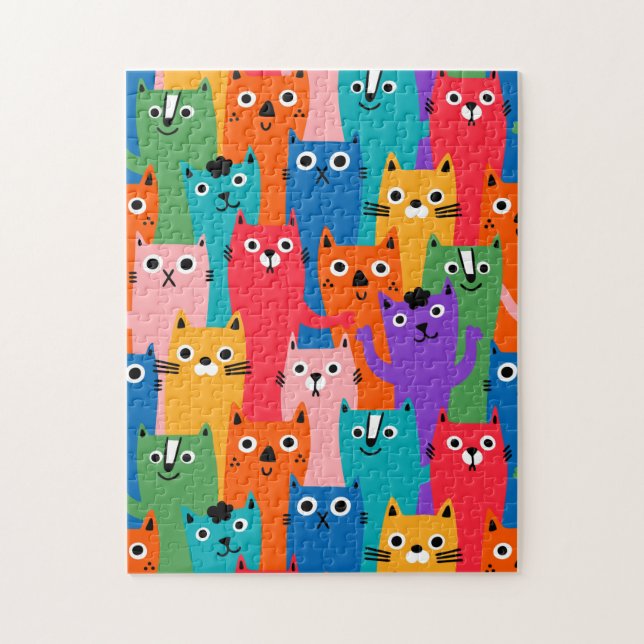 Colourful cats pattern jigsaw puzzle (Vertical)