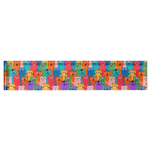Colourful cats pattern nameplate (Front)