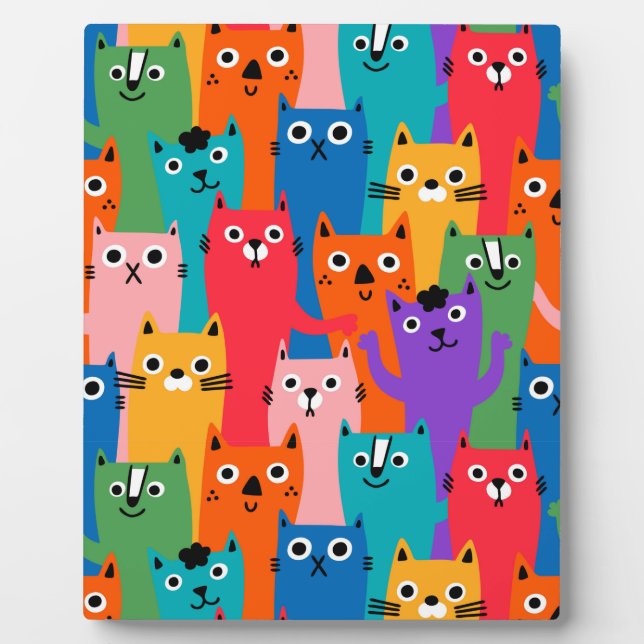 Colourful cats pattern plaque (Front)