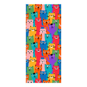 Colourful cats pattern rack card