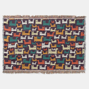 Colourful Cats Pattern throw blanket