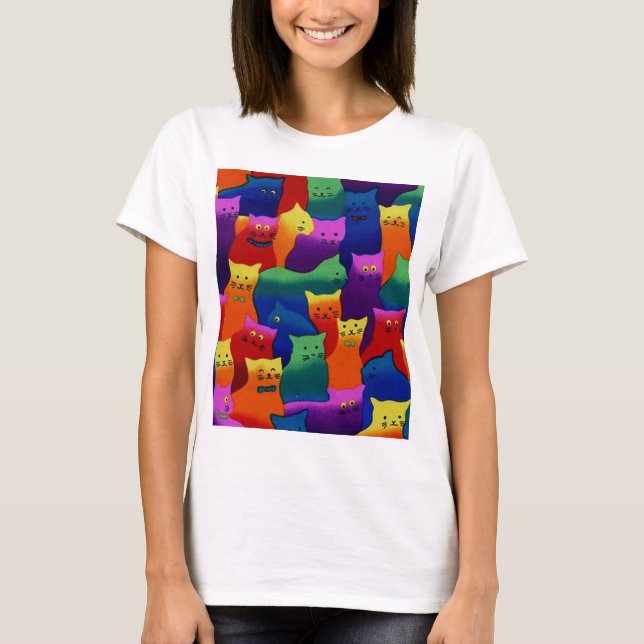 Colourful Cats T-Shirt (Front)