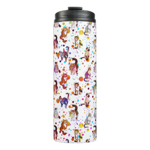 Colourful cats thermal tumbler