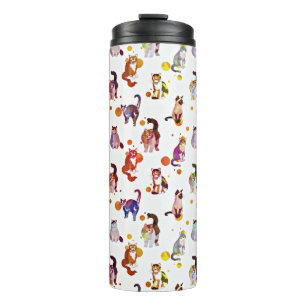 Colourful cats thermal tumbler