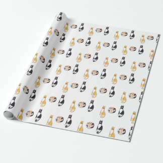 colourful cats wrapping paper