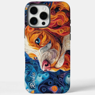 Colourful Cavalier King Charles Portrait iPhone 16 Pro Max Case
