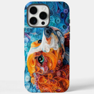 Colourful Cavalier King Charles Portrait iPhone 16 Pro Max Case