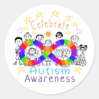 Colourful Celebrate Autism Awareness Fun Stickers