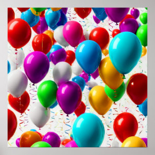 Colourful Celebration Balloon Design Poster