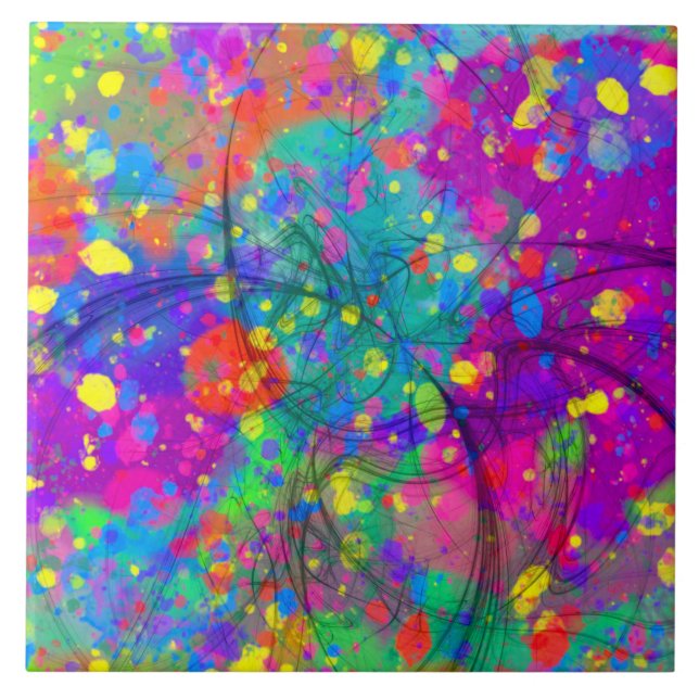 Colourful Celebration Ceramic Tile (Front)