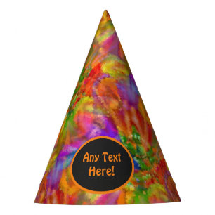Colourful Celebration Fireworks - add name / text Party Hat