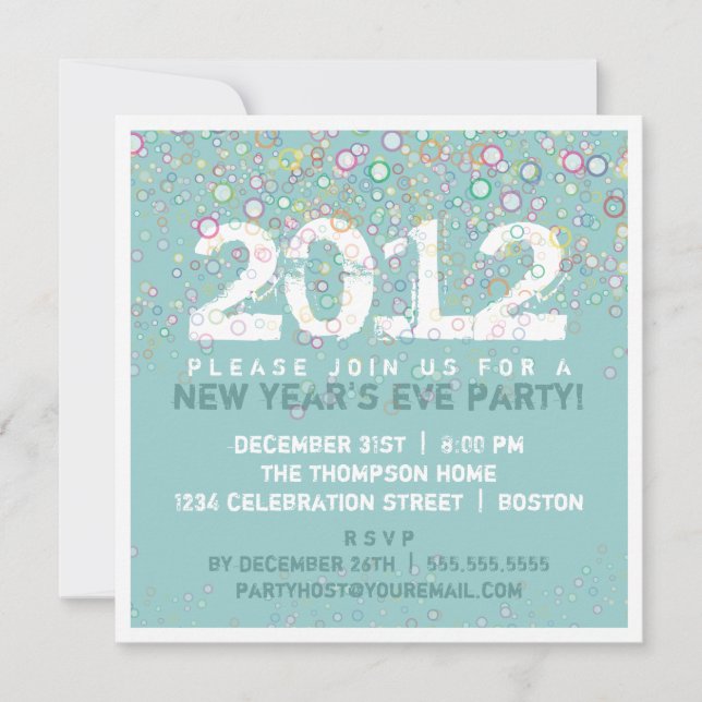 Colourful Celebration New Year's Eve Party Invitation (Front)