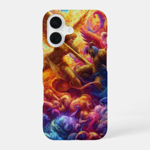 Colourful Celestial Conflict Abstract Painting iPhone 16 Case