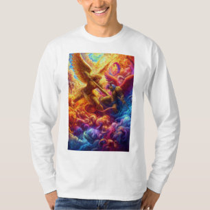 Colourful Celestial Conflict Abstract Painting T-Shirt