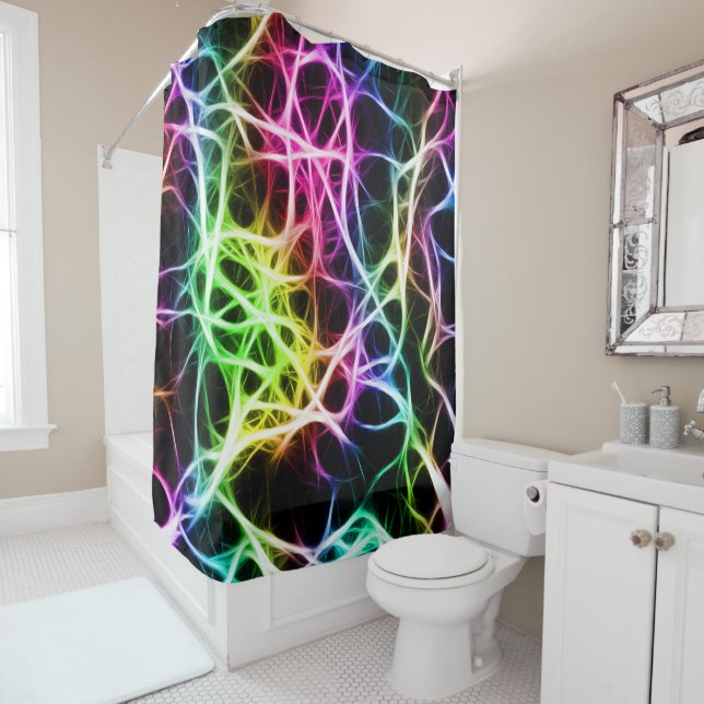 Colourful Cell Neurons Shower Curtain (In Situ)