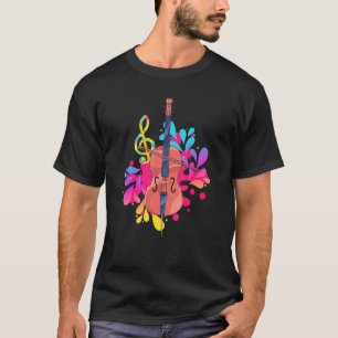 Colourful Cello Classical Music Treble Clef Cellis T-Shirt
