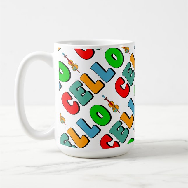 Colourful Cello Coffee Mug (Left)
