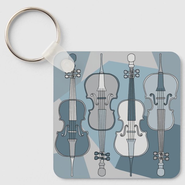 Colourful Cello Key Ring (Front)