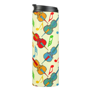 Colourful Cello Notes Thermal Tumbler