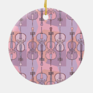 Colourful Cello Pattern Ceramic Ornament