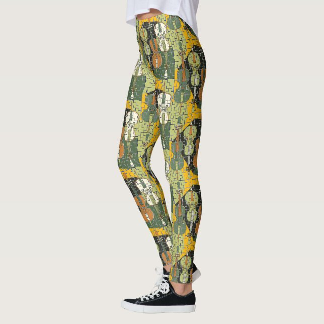 Colourful Cello Pattern Leggings (Left)