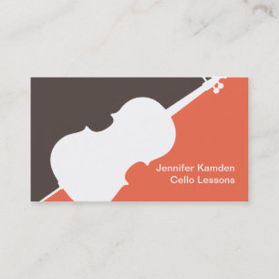 Colourful Cello Teacher Business Cards