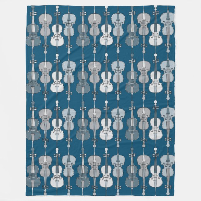 Colourful Cellos Pattern  Fleece Blanket (Front)