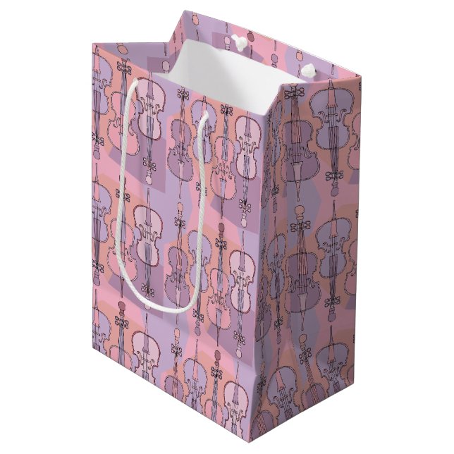 Colourful Cellos Pattern Medium Gift Bag (Front Angled)