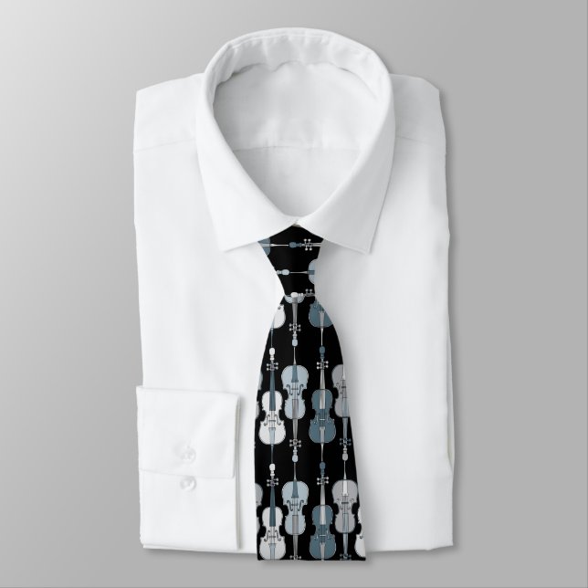 Colourful Cellos Pattern  Tie (Tied)