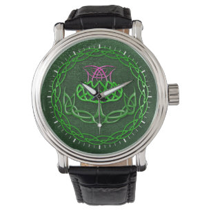 Colourful Celtic Knot Thistle Watch